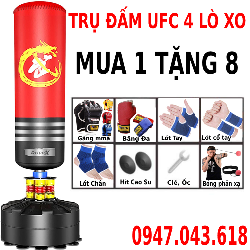 Bao Trụ Đấm Bốc Liên Hoàn - Bao Trụ Phản Xạ Trục Xoay 360 Độ - Bao Trụ Boxing Đấm Đá Liên Hoàn Trục Xoay 360 Tốc Độ Cao