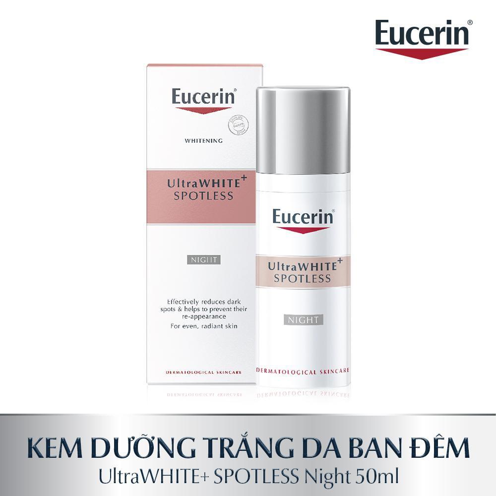 Combo Eucerin Sữa Rửa Mặt Và Kem Dưỡng Giảm Thâm Nám Ultrawhite+ Spotless Cleansing Foam 150g & Night 50ml