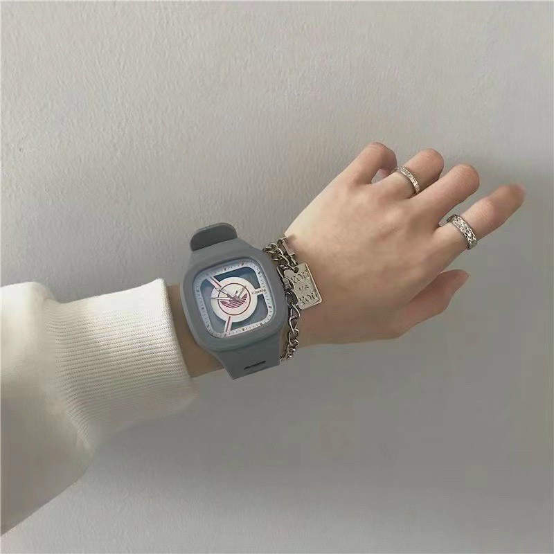 Đồng hô thời trang nam nữ mặt vuông Inschic DSDH98 chống nước sinh hoạt nhẹ dây nhựa dành cho học sinh cấp 2, sinh viên - Đồng hồ cặp đôi nam nữ chống nước giá rẻ