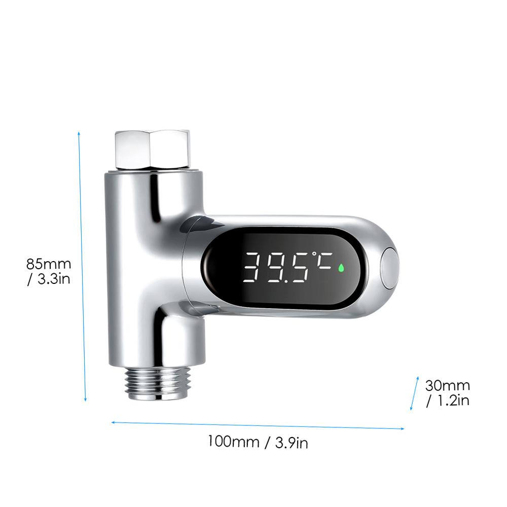 Digital Shower Thermometer ℃/℉ Bath Temperature Monitor Water Thermometer 5~85℃ Measuring 360° Rotatable LED Display for Baby Elderly