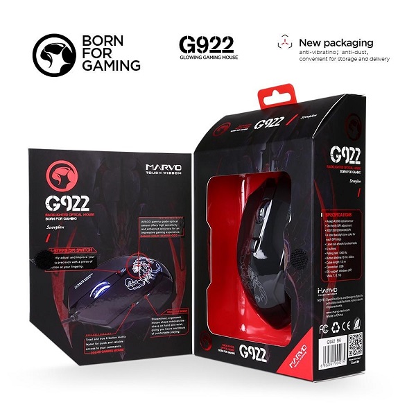 Chuột máy tính chuyên Game MARVO G922 có LED - Hàng chính hãng