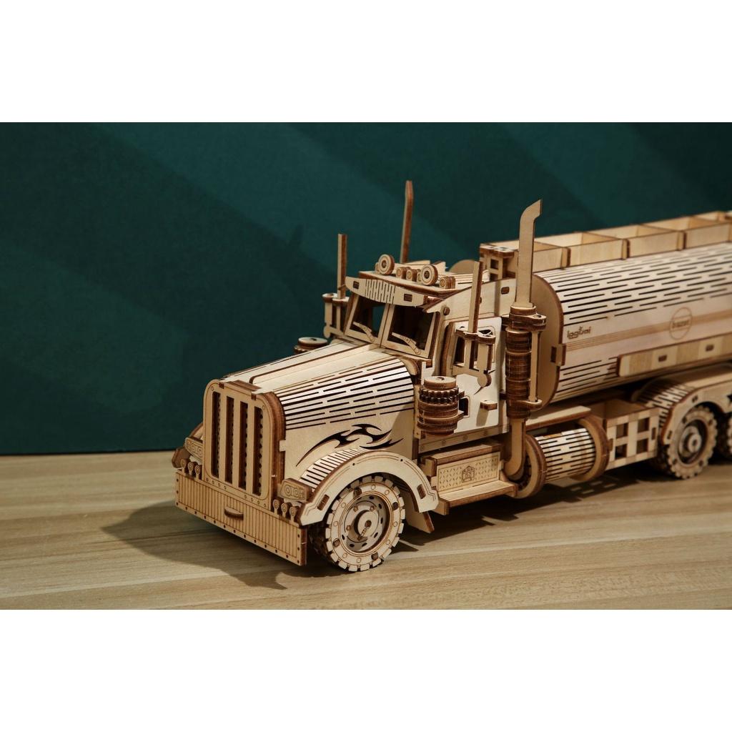 Đồ chơi gỗ lắp ráp 3D mô hình xe chở nhiên liệu fuel tank car cắt laser