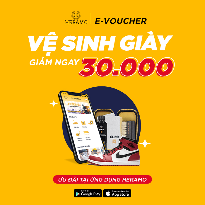 HCM [E-voucher] Giảm 30K Vệ Sinh Giặt Giày Sneaker, Giày Thể Thao - giao nhận tận nơi tại ứng dụng HERAMO