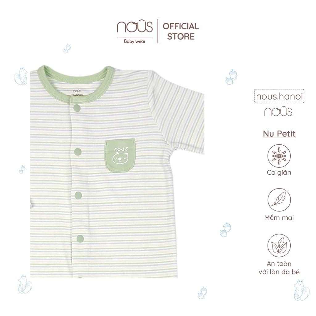 Bộ Body Sơ Sinh Có Tất Chân Nous Bodysuit Newborn Kẻ Xanh Lá ( Size Sơ Sinh Newborn NB)