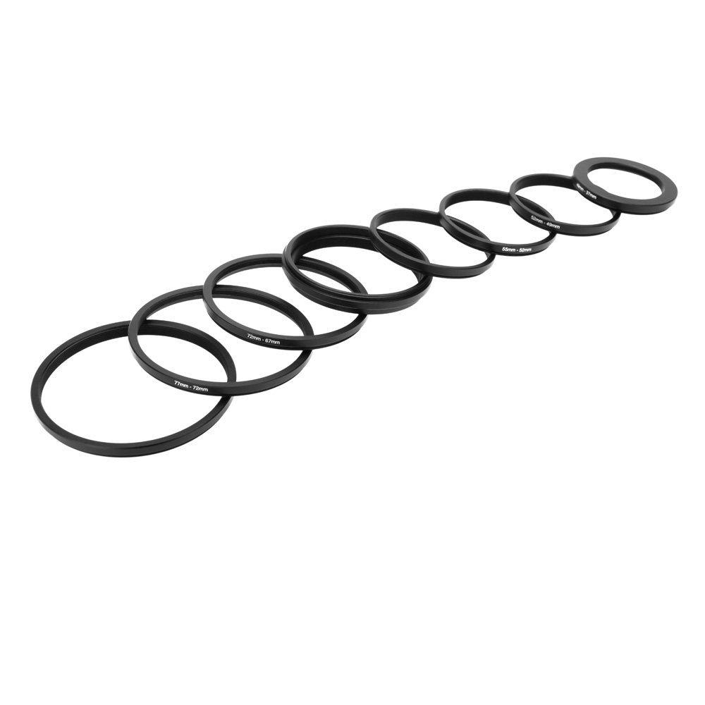 37 49 52 55 58 62 67 72 77 82mm 18pcs Metal Step Up Rings Len Adapter Filter
