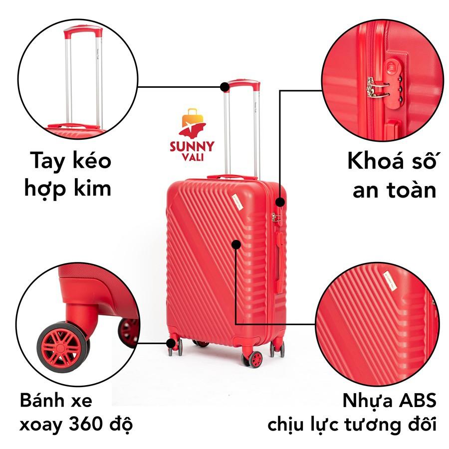 Vali kéo du lịch SUNNY SV05 size 20 - nhựa dẻo ABS, khóa số an toàn