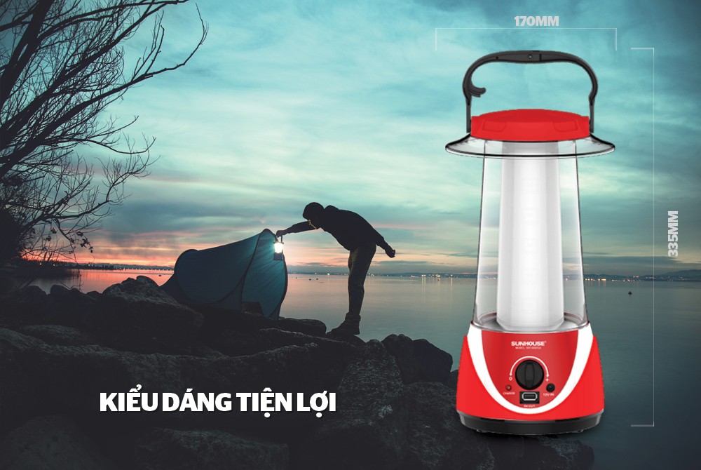 Đèn Tích Điện Đa Năng 360LED Sunhouse SHE-6037LA - Màu Ngẫu Nhiên - Chính Hãng