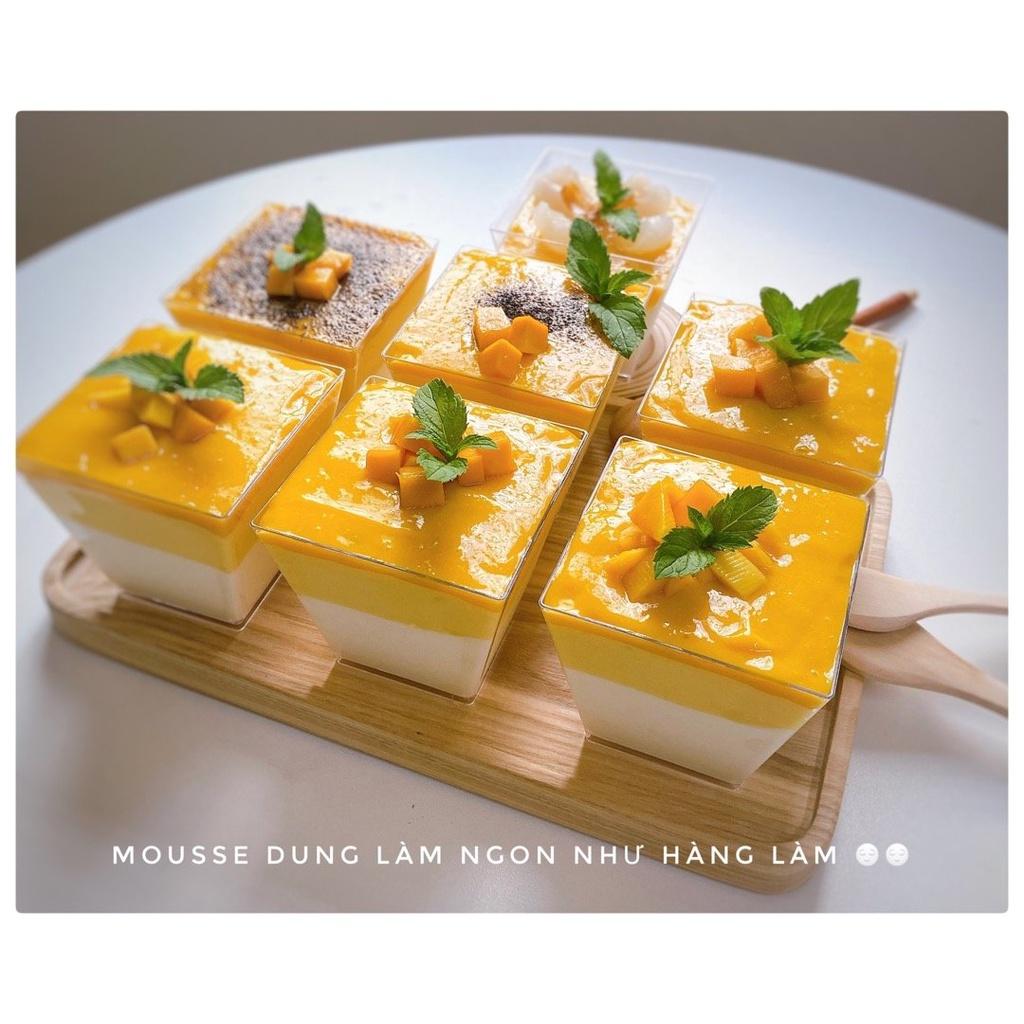 40 Ly vuông nắp cầu 7065 đựng tiramisu - panna cotta - bánh mousse