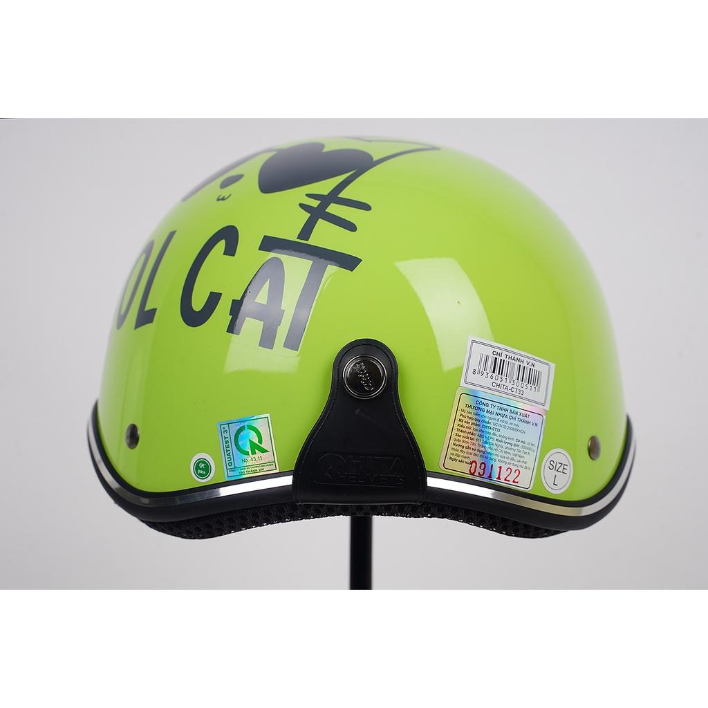 Mũ Bảo Hiểm 1/2 Đầu CHITA HELMETS CT6B1 Tem Cool Cat