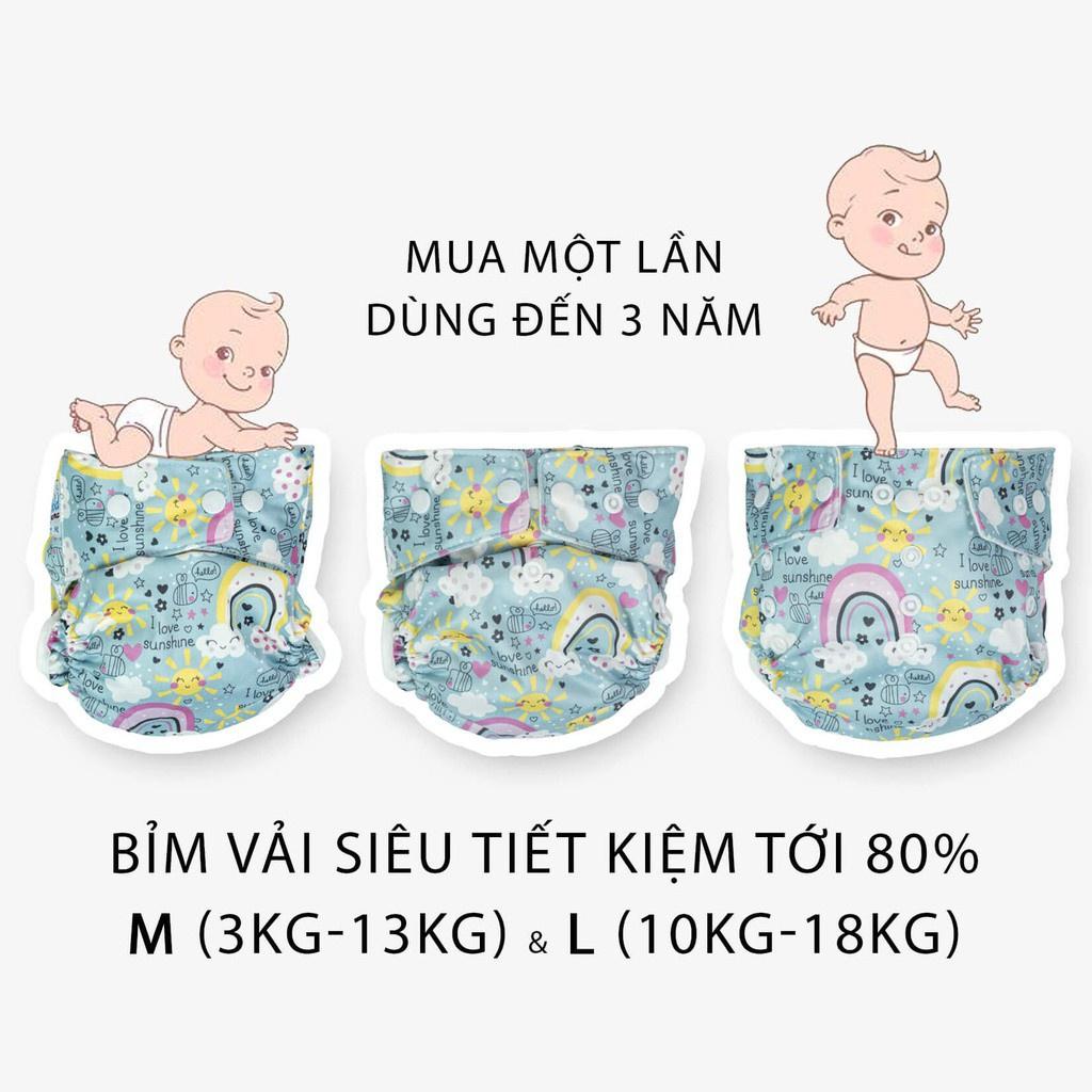 Bỉm Vải Cho Bé, Quần Tã Vải Cao Cấp Goodmama Chống Tràn Chống Hăm Cho Bé Size M,L