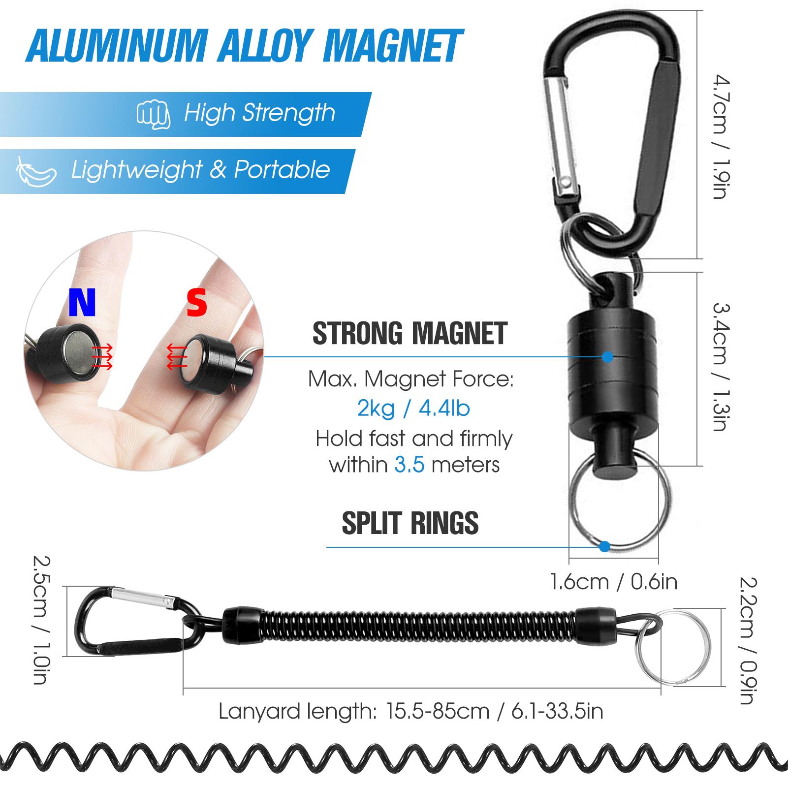 Fly Fishing Magnetic Net Release Holder Fishing Lanyard Magnetic Keeper Magnet Clip Landing Net Connector