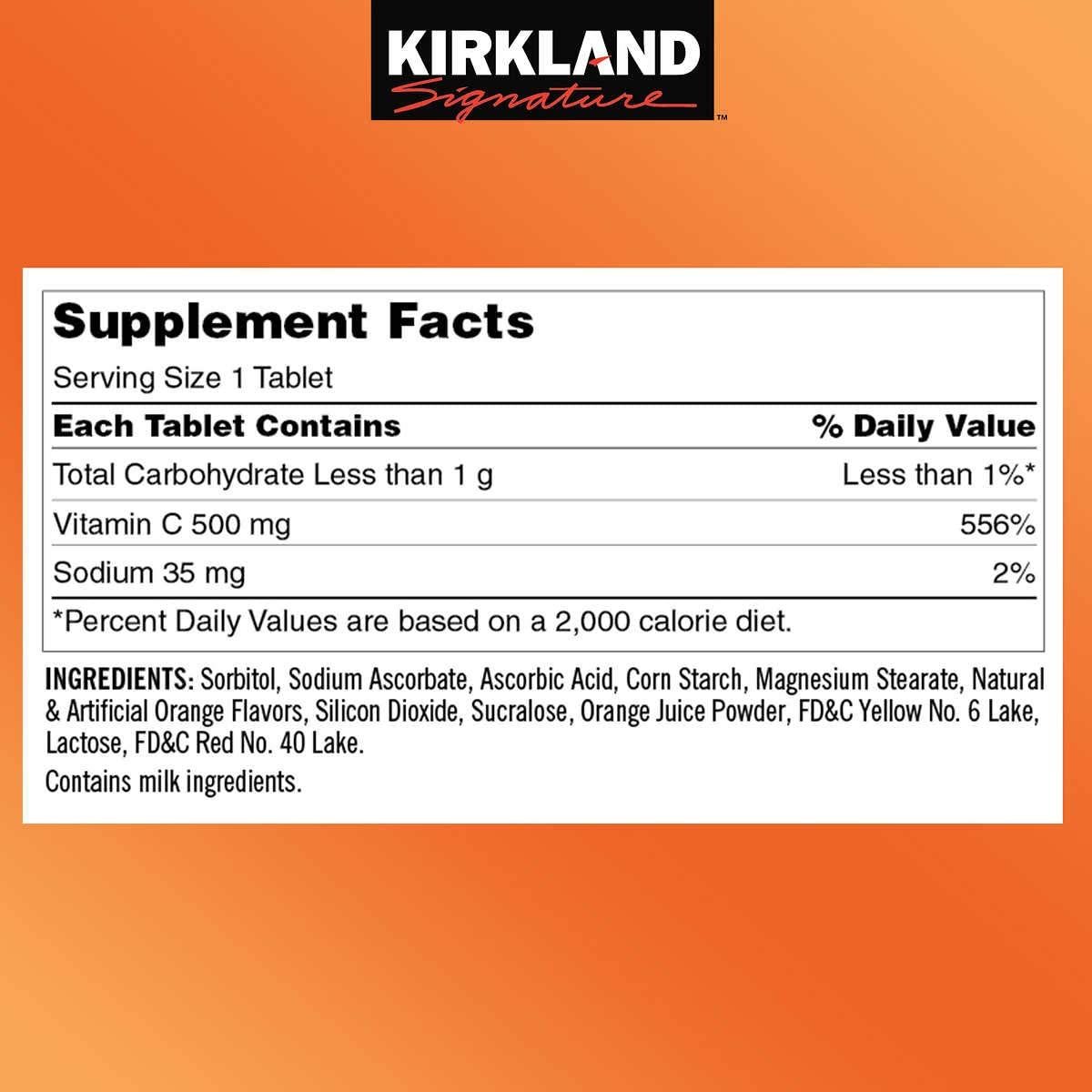 Vitamin C Kirkland Signature Mỹ Tăng cường sức đề kháng, Sáng da, làm chậm quá trình lão hóa, nhanh lành vết thương (bệnh) - QuaTangMe Extaste