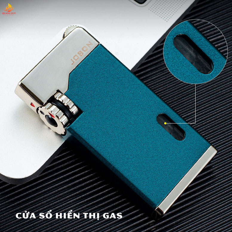 Bật lửa khò 2 tia jobon, cửa sổ hiển thị gas tiện lợi