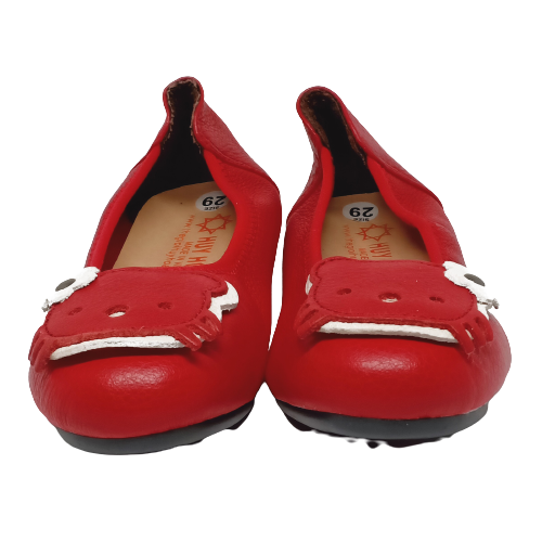 Giày trẻ em nữ Huy Hoàng da bò màu đỏ HC7861