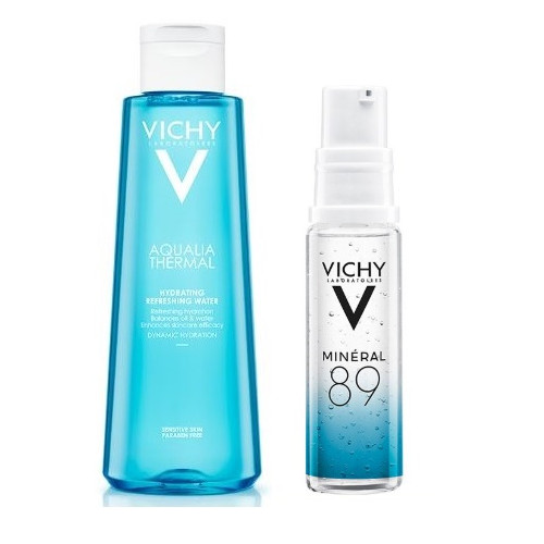 Nước Hoa Hồng Làm Săn Da, Giảm Thiểu Độc Tố Vichy Aqualia Thermal Hydrating Refreshing Water 200ml (Mẫu Mới) Tặng Dưỡng Chất Khoáng Cô Đặc M89 10ml