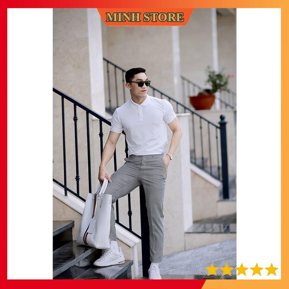 Áo Polo thun Nam ngắn tay có cổ cao cấp, Áo thun nam trơn chất cotton Form dáng cực đẹp AT01 - MINHSTORE66