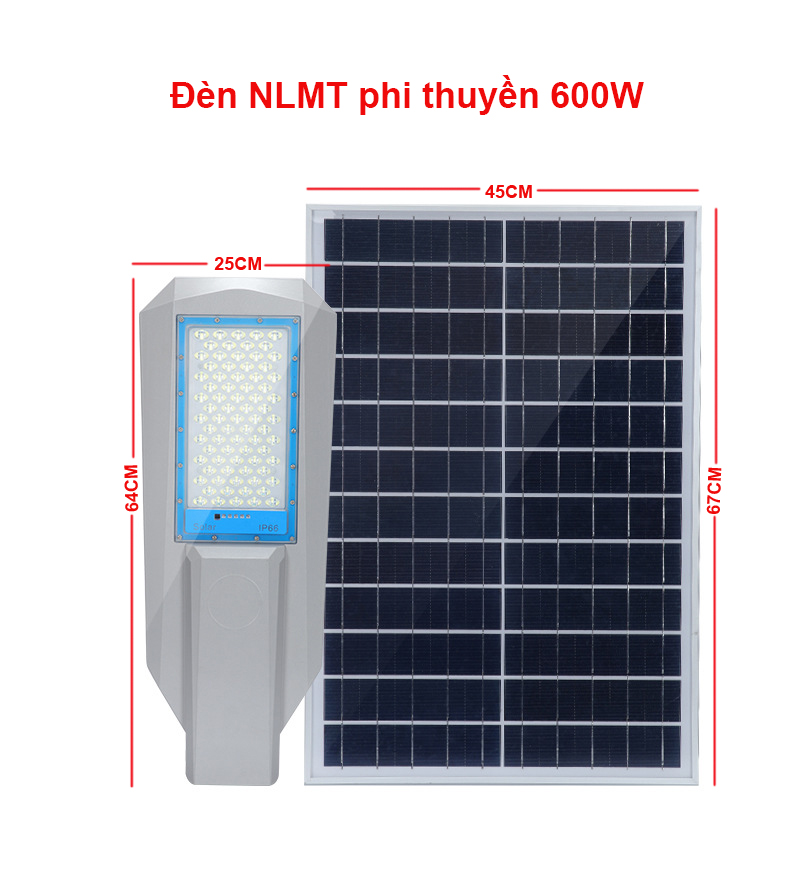 Đèn năng lượng mặt trời phi thuyền 600W,Vỏ nhôm nguyên khối ,Tấm pin rời , Ánh sáng trắng.