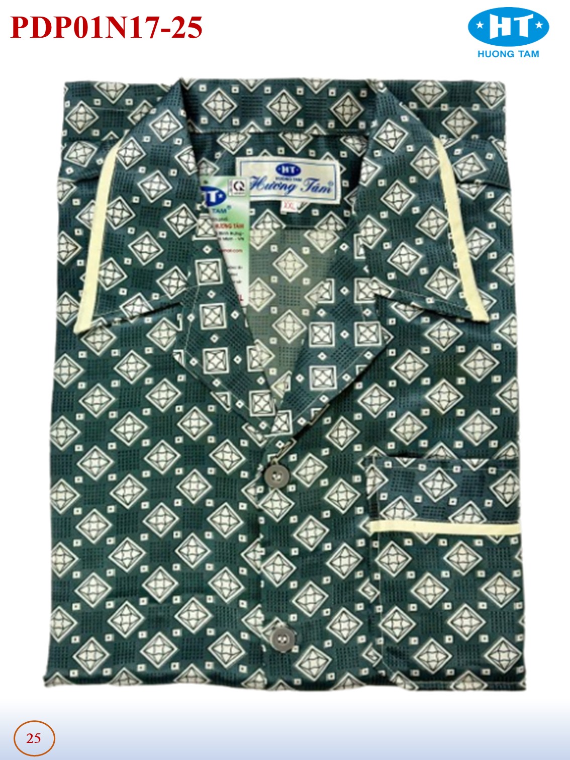 Bộ Pyjama HUONGTAM Phi tay dài nam cao cấp(PDP01N17). Chất liệu vải polyester mềm mại, thoáng mát, không phai màu