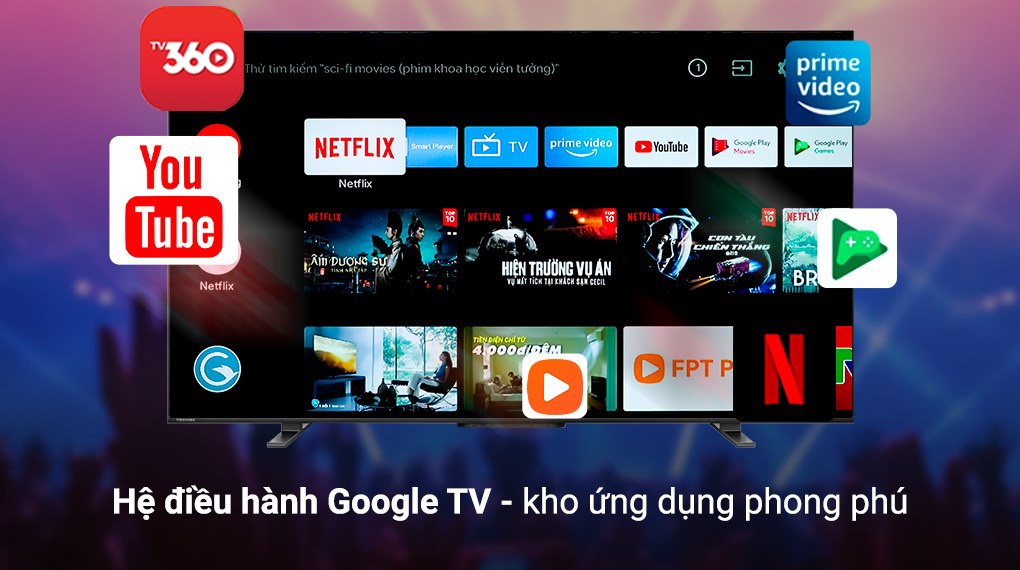 Smart TV TOSHIBA Google QLED Quantum Dot 4k UHD 55'' 55M550LP - Tìm kiếm bằng giọng nói rảnh tay - Bảo hành chính hãng 2 năm