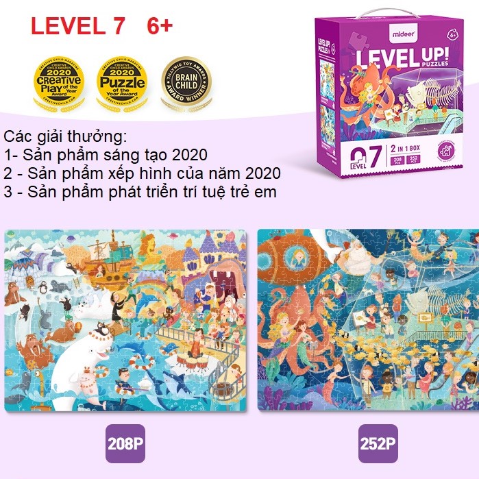 Bộ Xếp Hình Nâng Cao Mideer Advanced Puzzle - Level 7 Dành Cho Bé Gái Từ 6 Tuổi