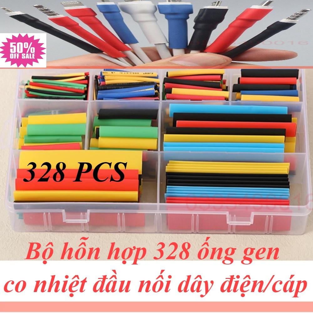 Hộp 328 ống gen co nhiệt 2:1 polyolefin bọc nối bảo vệ dây điện cách điện nhiều màu chịu nhiệt lên đến 125 độ C