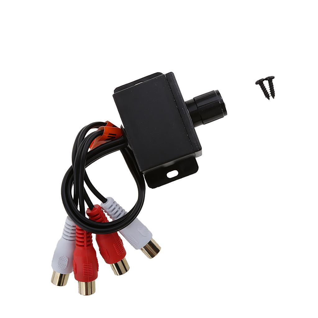 Vehicle Audio Amplifier Device Remote Volume Control 2RCA Input+2RCA Output
