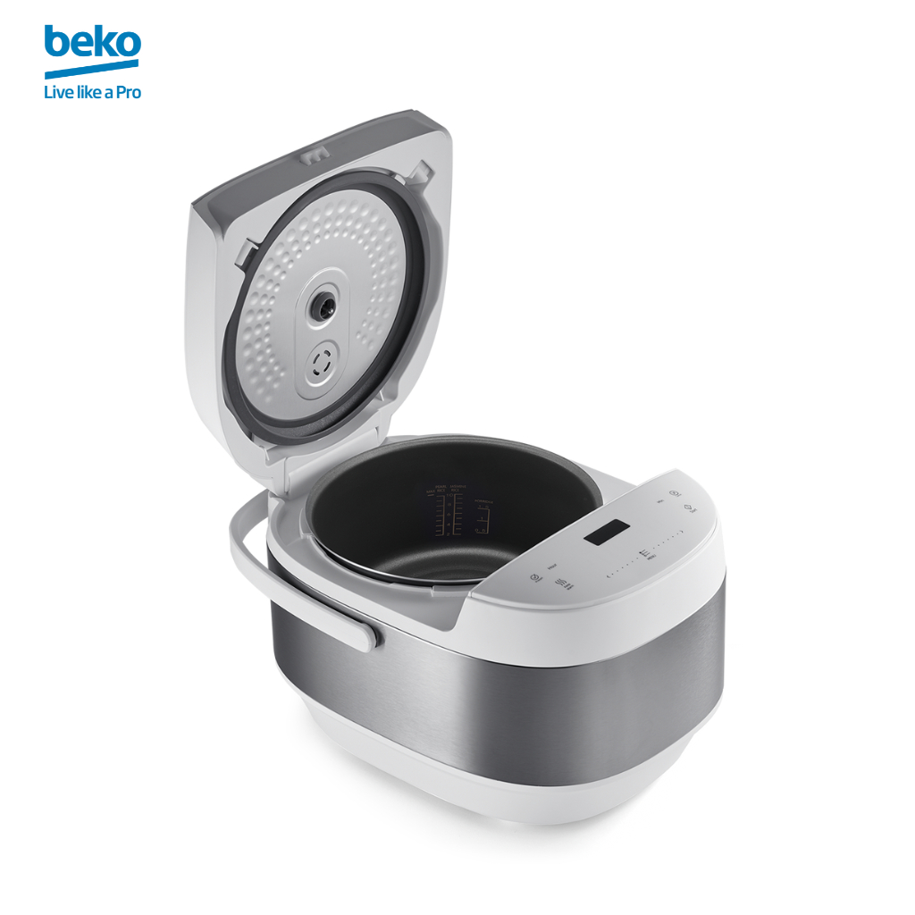 Nồi Cơm Điện Tử Chống Dính BEKO 9 Chương Trình Nấu Đa Dạng, Giữ Ấm Đến 24H, Dung Tích 1.8L - RCM50823W - Hàng Chính Hãng