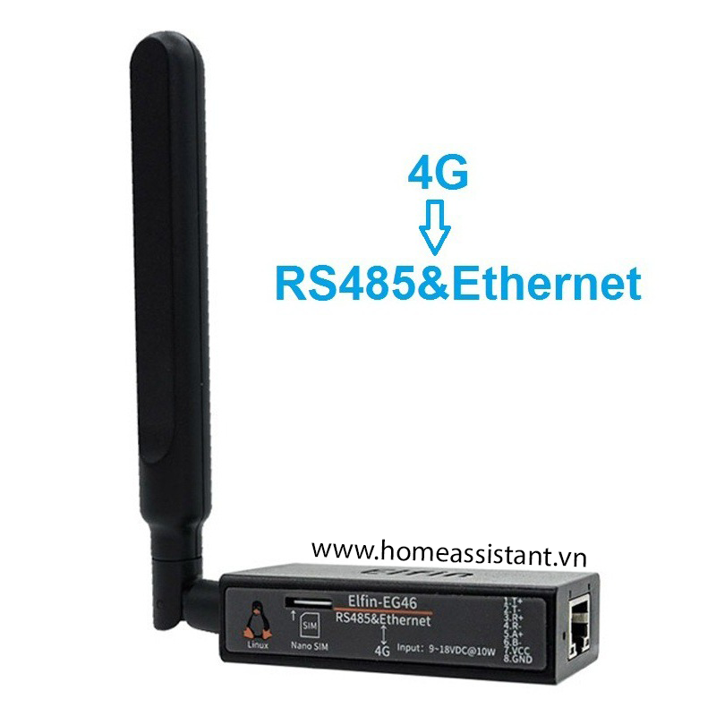 Bộ Định Tuyến Sim 4G LTE Kết Nối Mạng Ethernet Và Modbus RS485 EG46