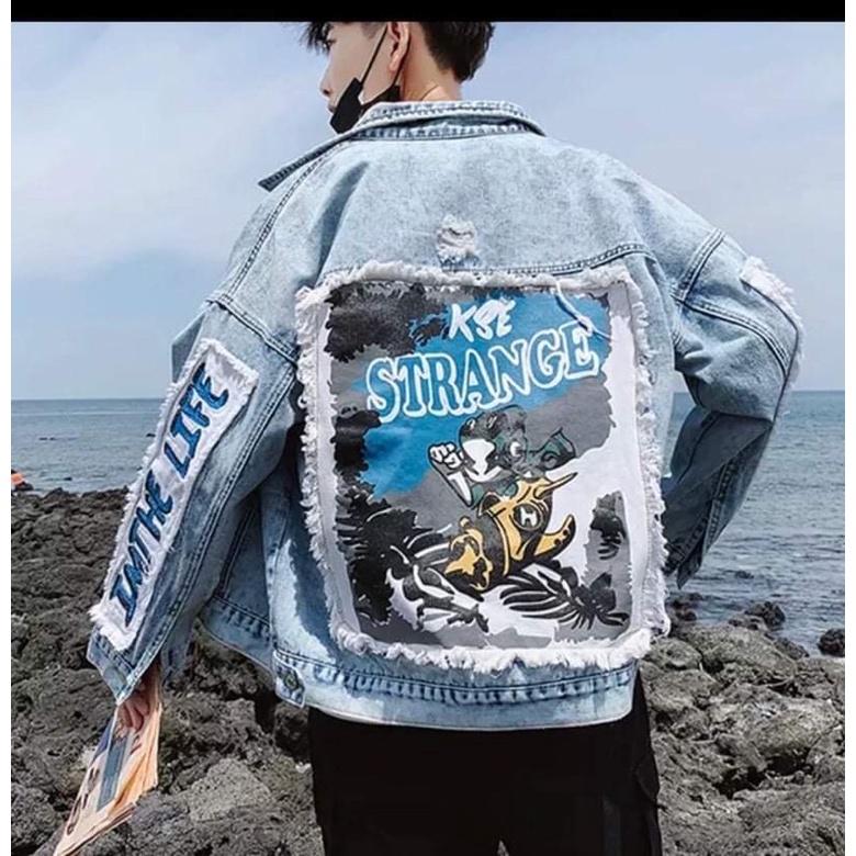 Áo khoác jeans Hình 3D strange sumisu shop