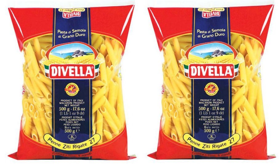 Combo 2 Gói Nui Xéo - Penne Ziti Rigate Số 27 Divella Italia 500 Gram X 2