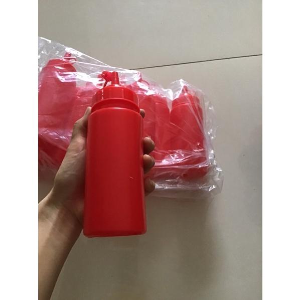 Lọ đựng tương ớt màu đỏ - chai đựng sốt cà 500ml