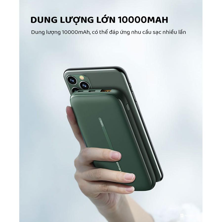 Pin sạc dự phòng USAMS Suction Cup hít nam châm không dây 10.000mAh