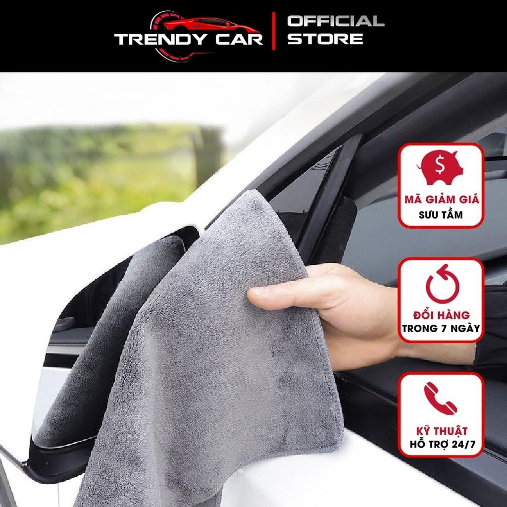 Khăn Lau Xe Hơi Hai Mặt Da Lộn Hai Màu đỏ xám Micro Fiber thấm hút nhanh không phai màu không để lại bụi, chuyên nghiệp