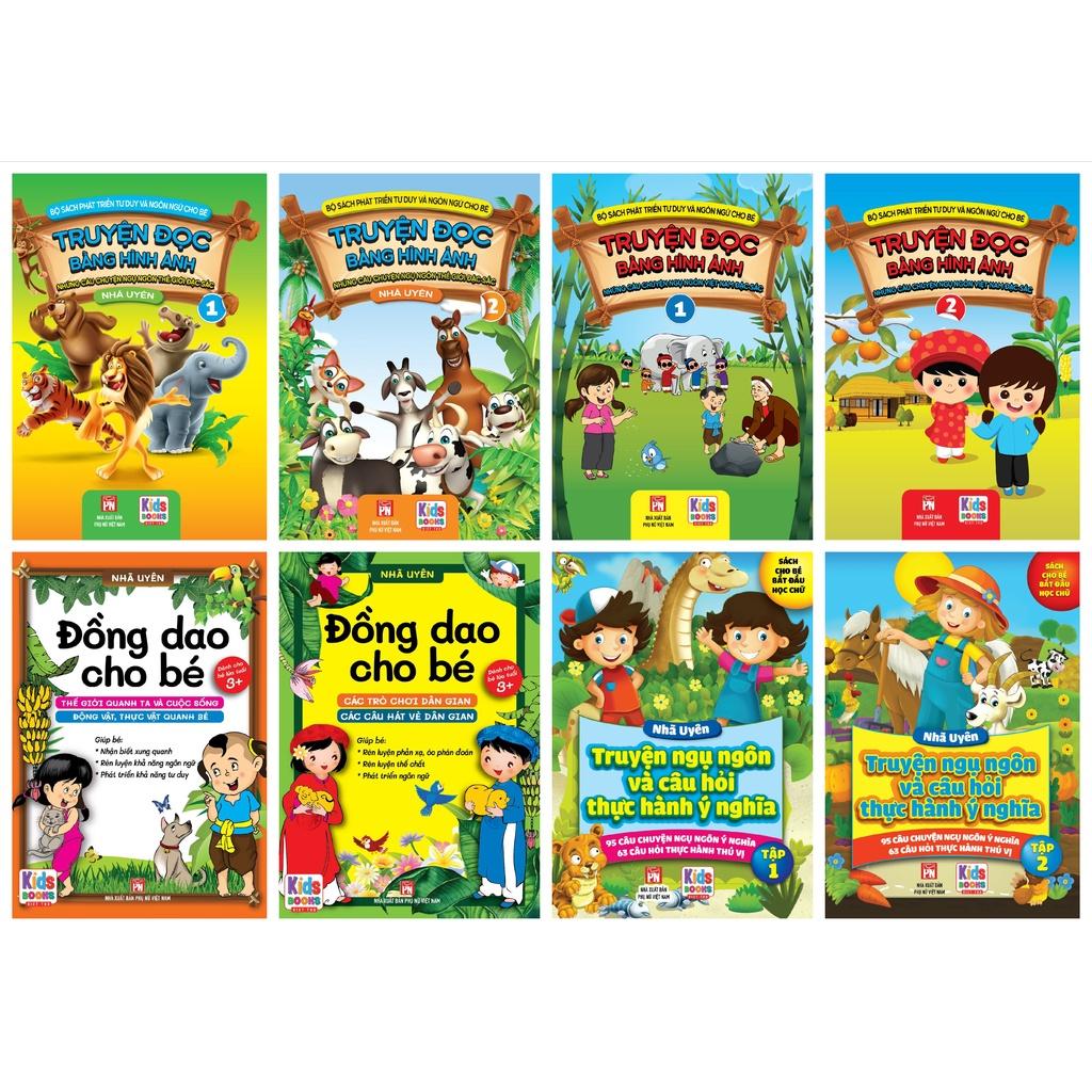 Bách Khoa Tri Thức Bằng Hình - Combo 8 Quyển Truyện Đọc Bằng Hình Ảnh - Truyện Ngụ Ngôn đặc sắc - Đồng Dao cho Bé (Nhã Uyên)