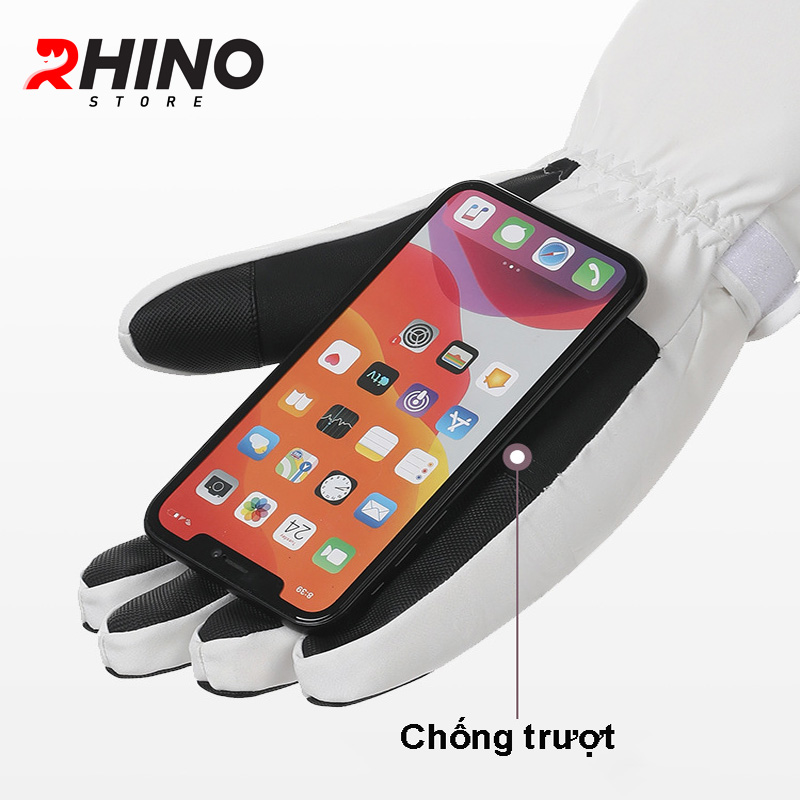 Găng tay nam nữ giữ ấm Rhino G906 chống gió, lót lông cừu