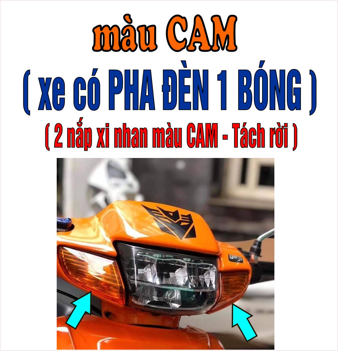 [TẶNG TEM] Bộ vỏ nhựa màu CAM cho xe Wave 110 - Wave  Thái  - Wave Zx đời 1997 đến 2006- TKB-659(8273)