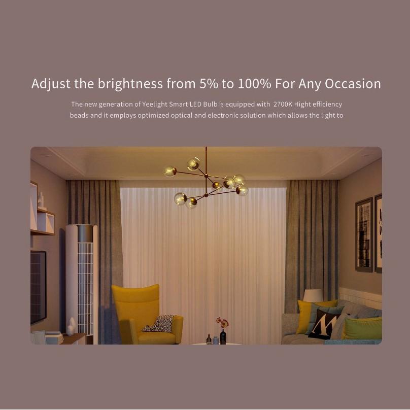 Yeelight Bóng Đèn LED Thông Minh E27 Tiết Kiệm Năng Lượng Và Tùy Chỉnh Thích Hợp Ứng Dụng Mijia Apple Homekit