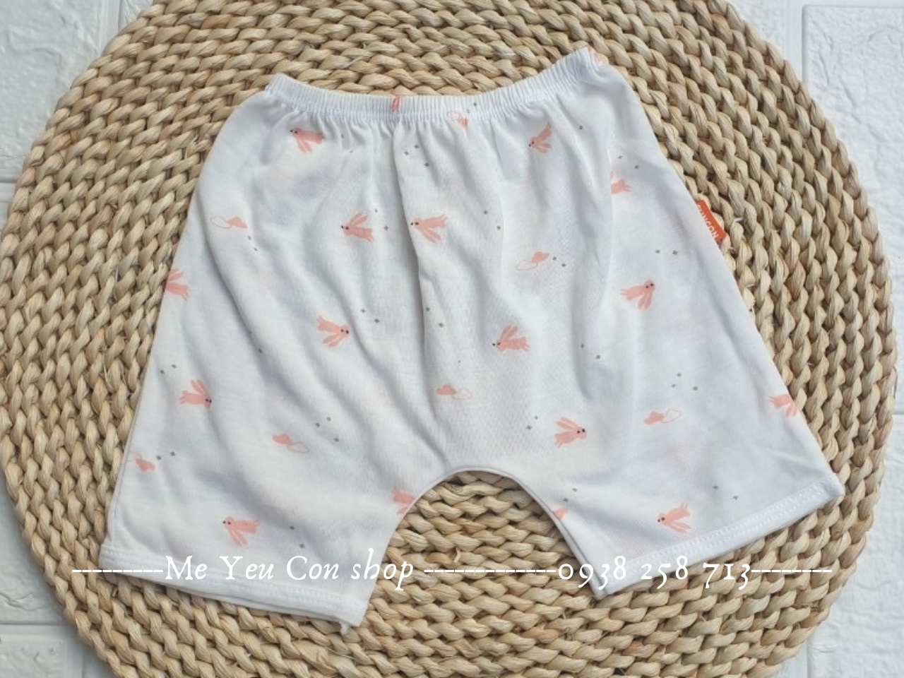 (3-9kg) Quần Đùi Ngắn Họa Tiết Nền Trắng COTTON Mềm Mịn Cho Bé Sơ Sinh - CUNCON
