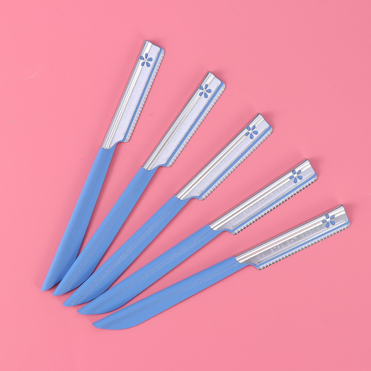 Dao Cạo Lông Mày Lưỡi Thép Có Màng Bảo Vệ Kai Kazor BTM Beauty Guar 00661 Dành Cho Nữ Set 5 cây