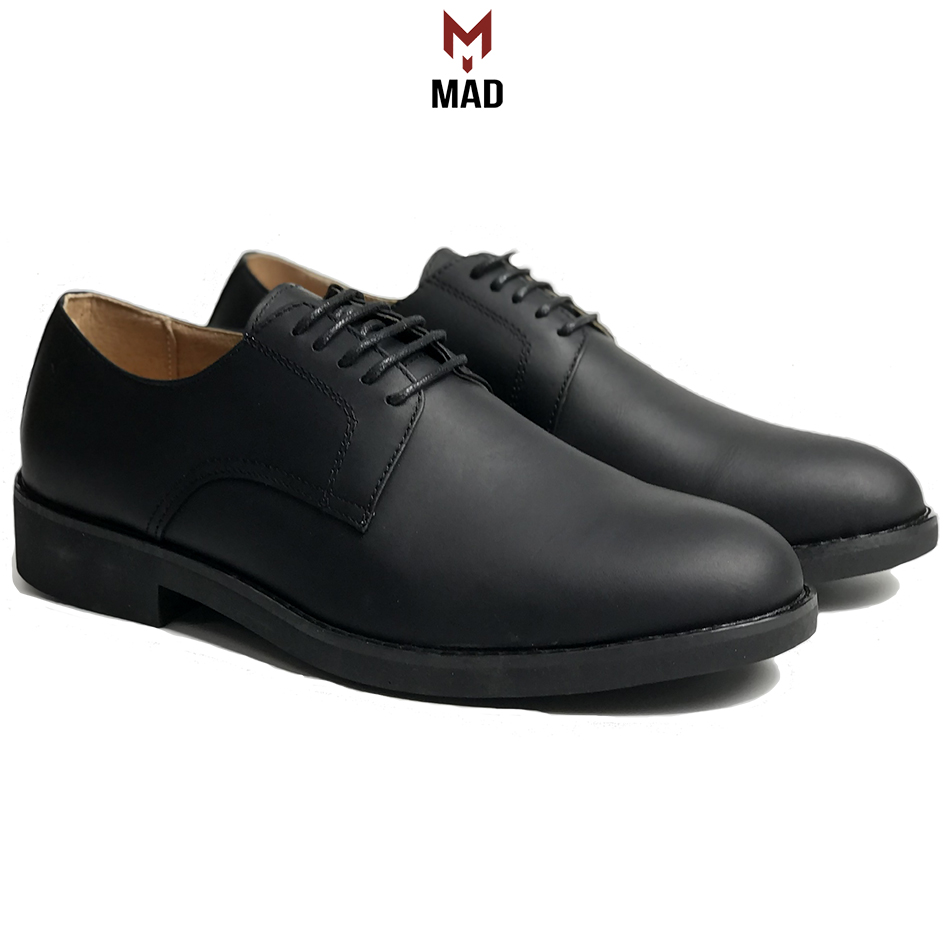 Giày tây Derby Plain MAD Black nam công sở da bò cao cấp thời trang phong cách trẻ trung