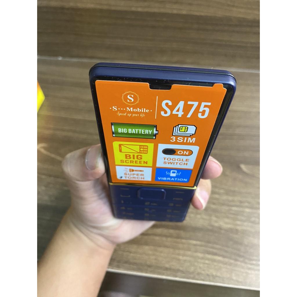 Điện Thoại S-Mobile S475 - 3 Sim - Pin Khủng 2500 mAh - Loa Cực To - Lướt Mạng - Mới Full Box-Bảo Hành 06 Tháng