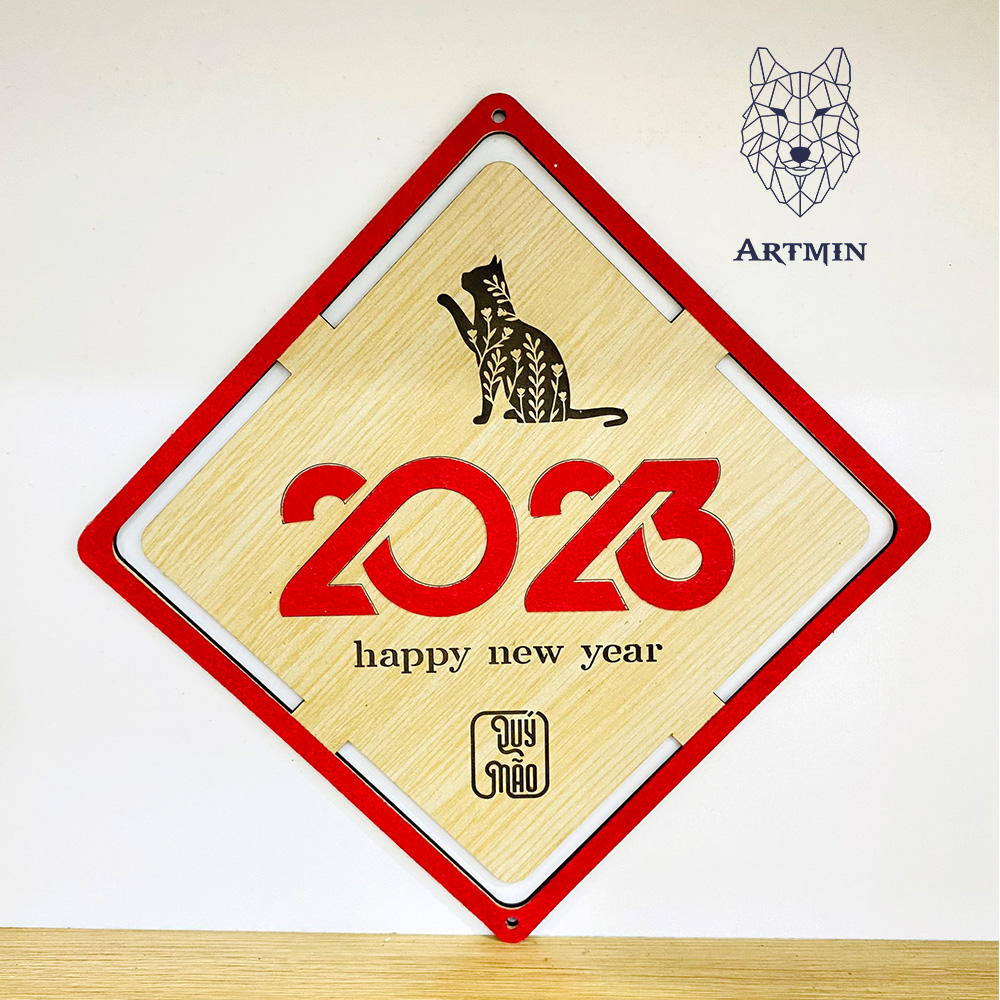 Chữ 2023 Viền Đỏ May Mắn - Trang Trí Tết - Trang Trí Nhà Cửa Siêu Chất
