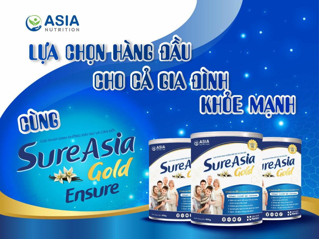 Sữa bột Sure Asia Gold En sure 900g thượng hạng nguyên liệu nhập khẩu từ Hoa Kỳ tác dụng tăng cường sức khỏe Asia Nutrition