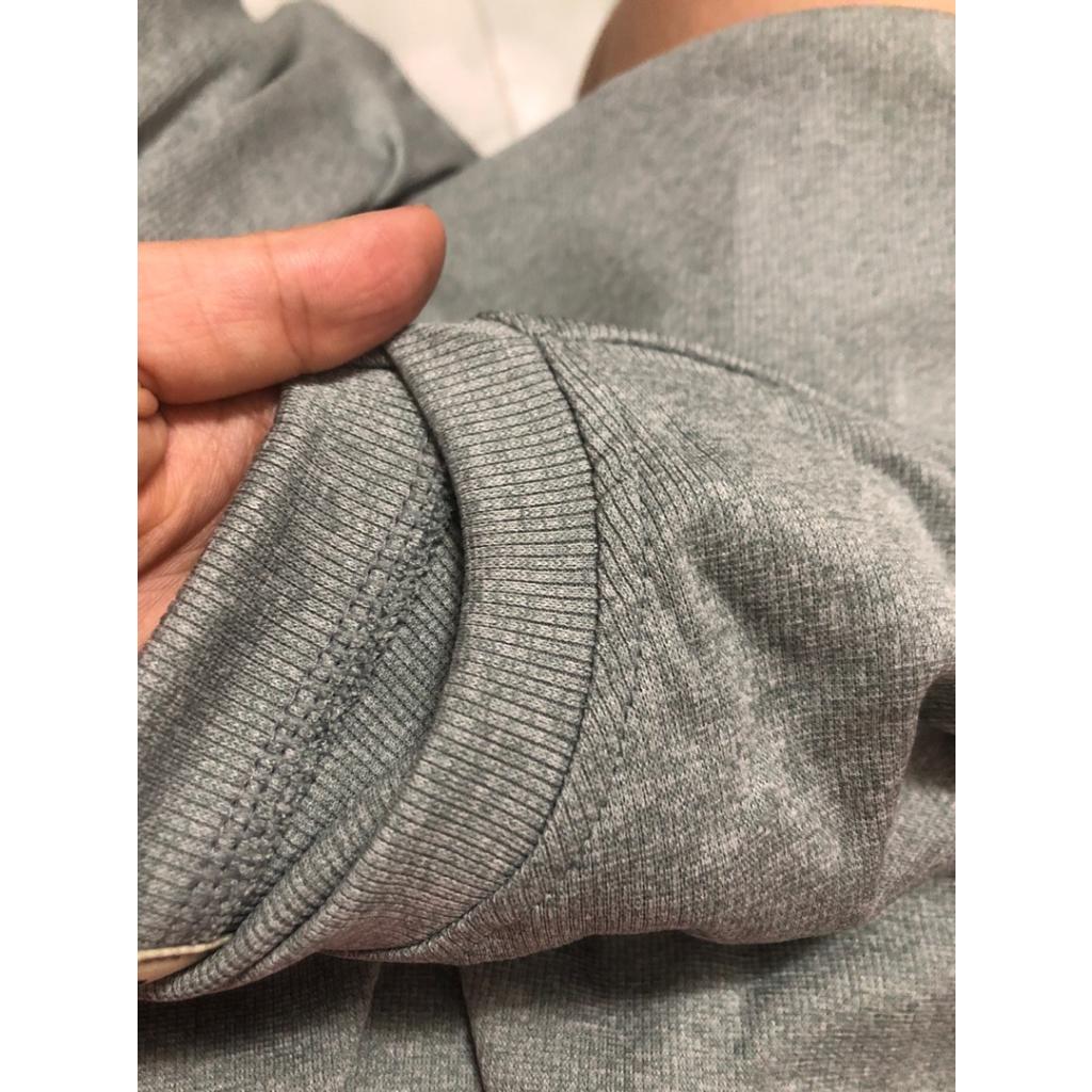 Set Áo Phông Tay Lỡ Kèm Quần Dài Vải Cotton Xám