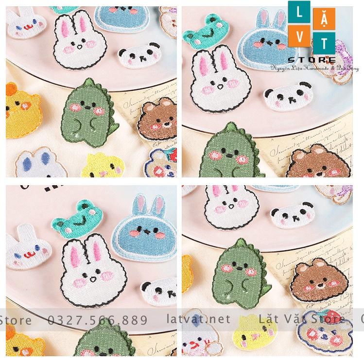 Bộ 12 hình patch ủi quần áo Chợ Thú Cưng cực kì dễ thương, dán Vali, tủ lạnh, Sticker miếng dán ...