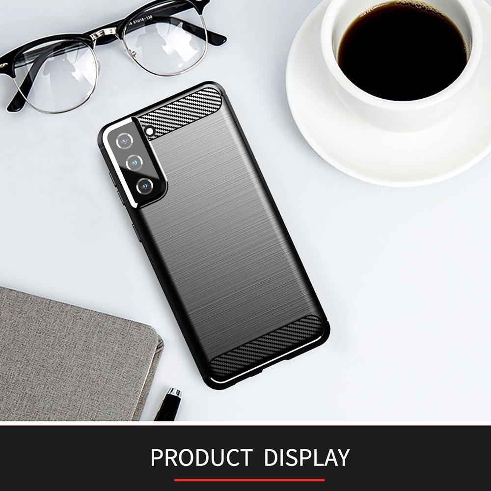 Ốp lưng dành cho Samsung S21+ Plus 5G ốp silicone mềm Carbone phay xước chống sốc chống vân tay