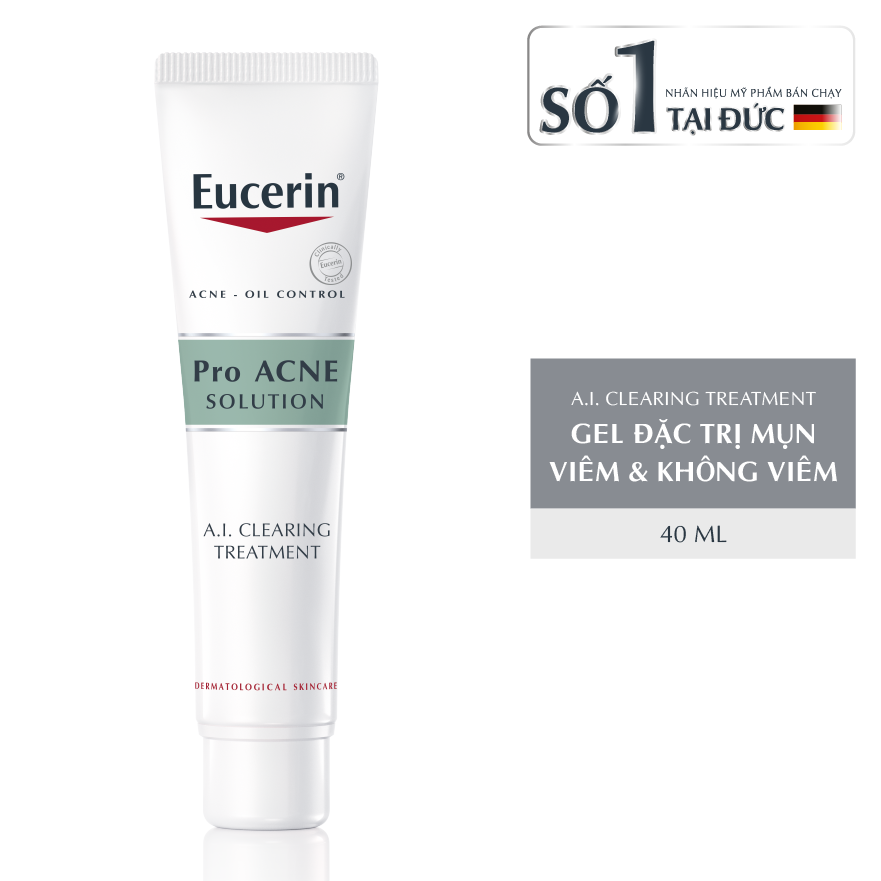 Combo Tinh Chất Giảm Mụn Eucerin Proacne A.I Clearing Treatment 40ml - Nước Tẩy Trang Se Khít Lỗ Chân Lông Ngừa Mụn 200ml