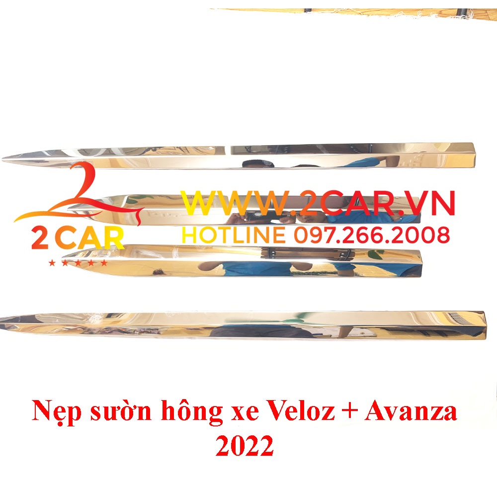 Nẹp sườn hông xe Toyota Veloz, Toyota Avanza 2022 2023 mạ crom cao cấp