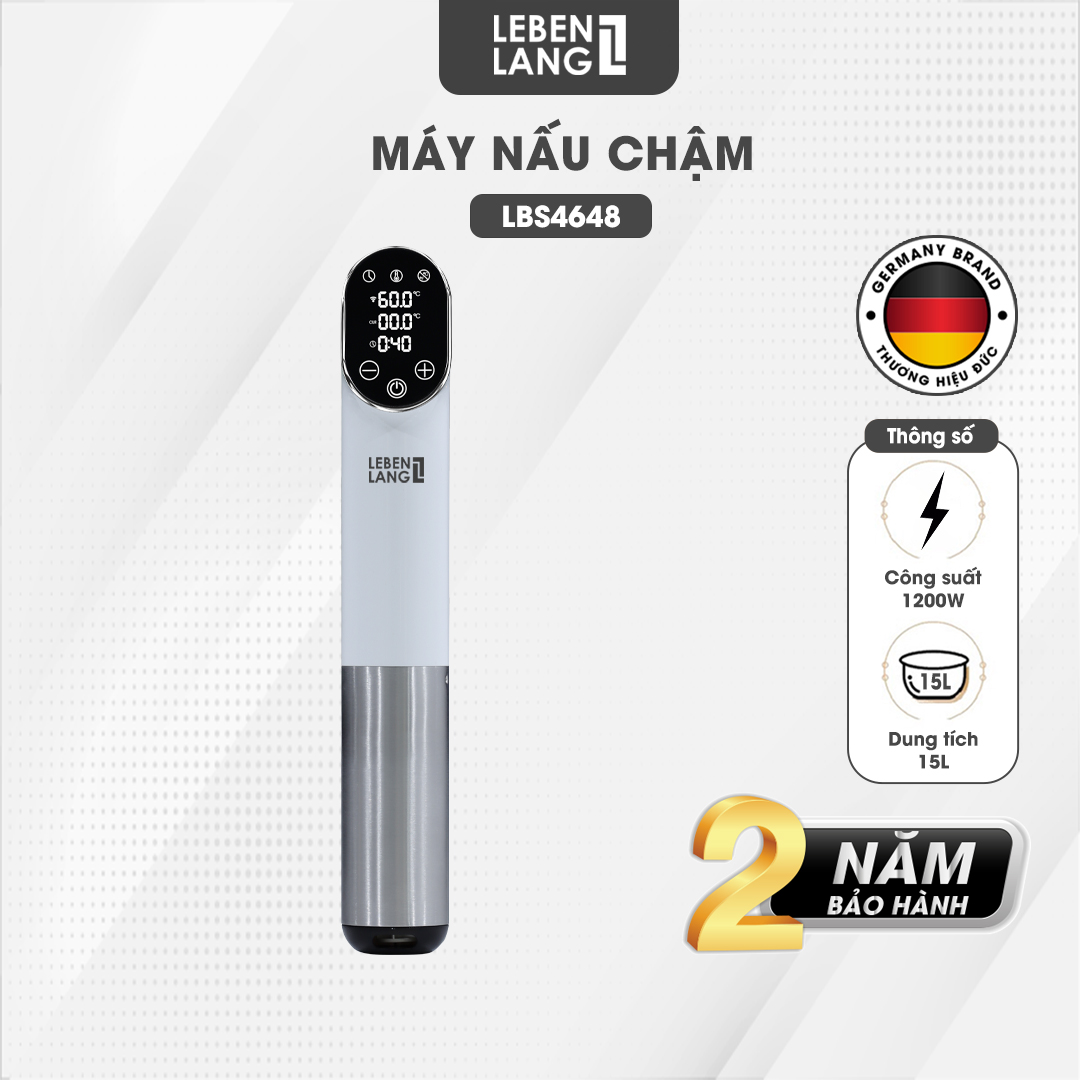 Máy nấu chậm Lebenlang LBS4648 màn hình LED, công suất 1200W, điều khiển từ xa, bảo hành 2 năm - hàng chính hãng