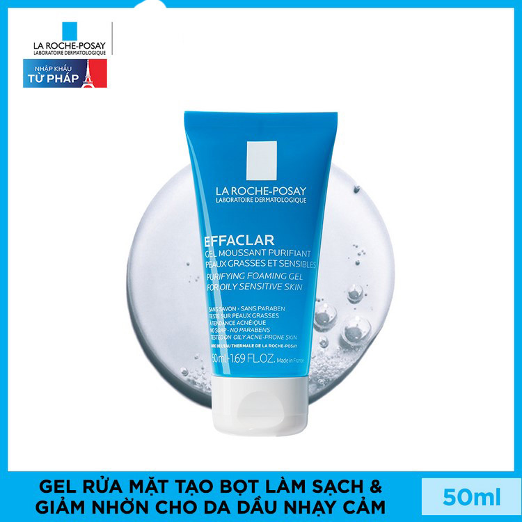 Gel Rửa Mặt Tạo Bọt Làm Sạch Dành Cho Da Dầu Nhạy Cảm La Roche Posay Effaclar Purifying Foaming Gel For Oily Sensitive Skin 50ml